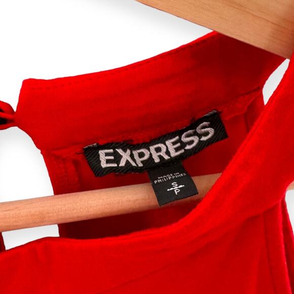 Express Red Halter Keyhole Ladies Midi Sundress Dress | Sz S [A36] - Picture 4 of 7
